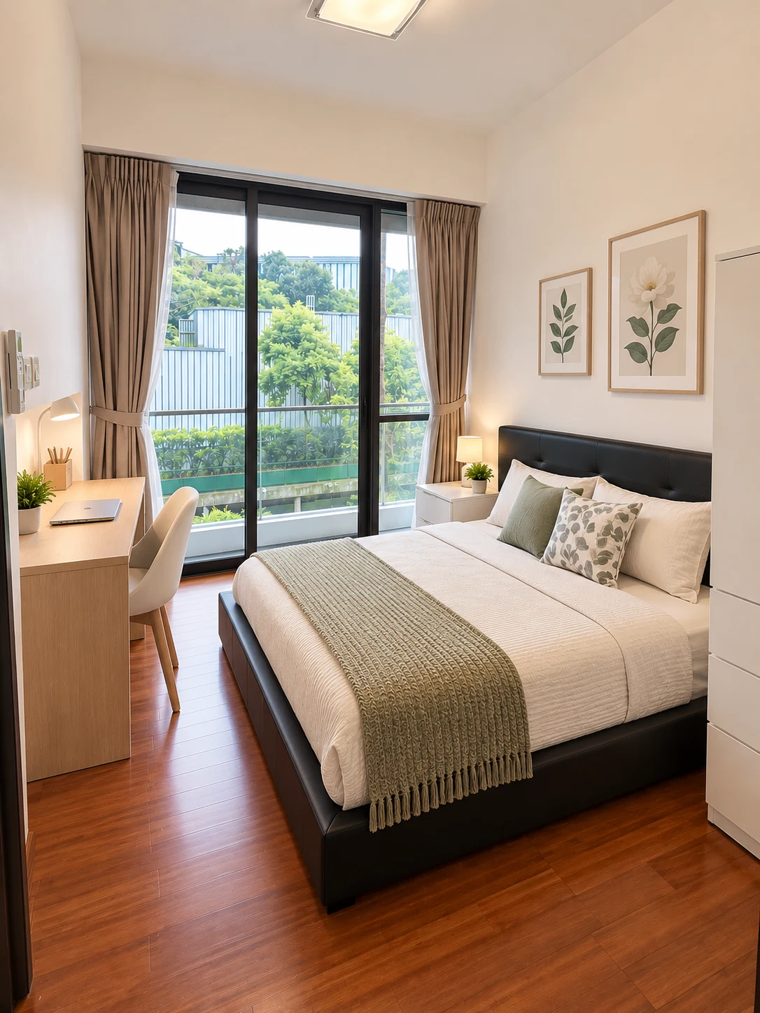 Furnished ESPA bedroom and study area
