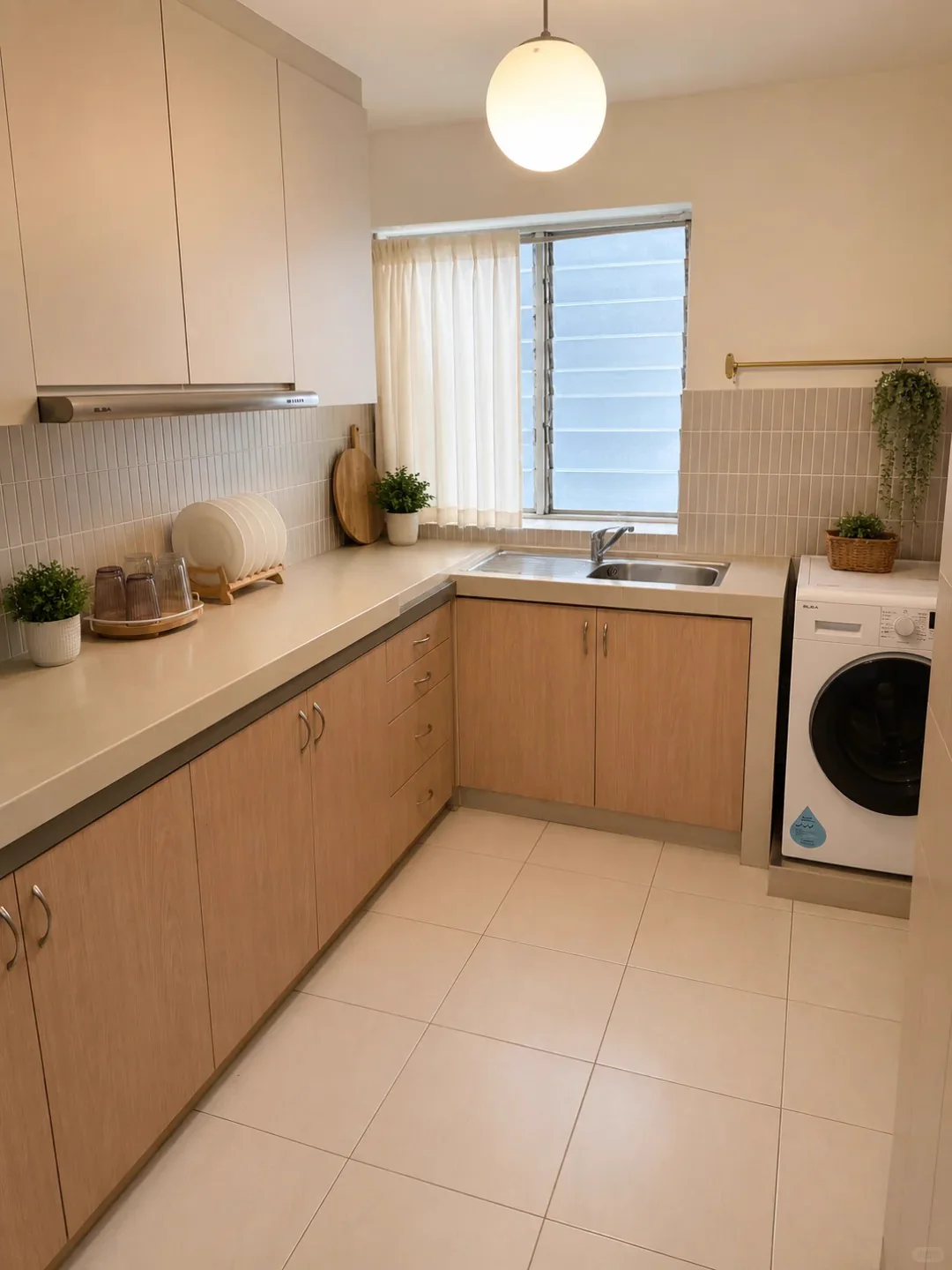 Shared kitchen and laundry area